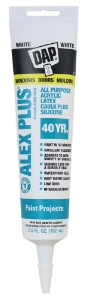 Dap Alex Plus 5.5 Oz White Latex W/ Sil 18128 12/Cs