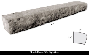 CORONADO Chiseled Stone Sill D892-1/2"X24" Summit Gray
