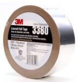 3M 3380 Lined Alu Foil Tape 2"X50 Yd Silver 24/Cs
