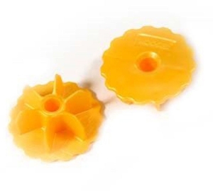 Midwest Rake Roller Gauge End Caps Lo Mil 4 Mil Yellow 6/Pk