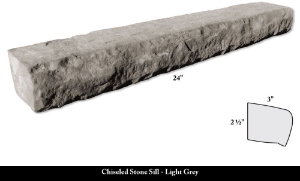 Coronado Chiseled Stone Sill 2-1/2"X24" Harbor Grey