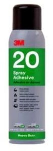 3M Heavy Duty 20 Spray Adh Clear 13.8 Oz 12/Cs