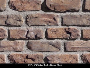 Coronado Clinker Brick 2-1/2"X 8" Flat Brwn Blend 10 Sf/Bx
