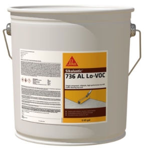 Sikalastic 736 Al Lo-Voc Top Coat Gray 5 Gal Pail