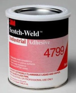3M Industrial Adhesive 4799 Black Quart 12/Cs