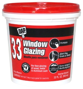 Dap 33 Glazing Putty Quart White # 12122 6/Cs