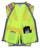 MCR Safety Luminator Hi-Vis Reflect Lime Safety Vest Large