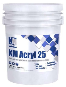 KM Coatings Acryl 25 Elastomeric Roof Coating Santa Fe Tan 5 Gal Pail