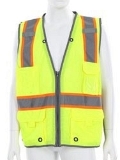 MCR Safety Luminator Hi-Vis Reflect Lime Safety Vest Large