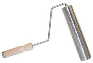 MIDWEST RAKE 9" Aluminum Ribbed Roller 2" D89Dia Wood Handle Complete